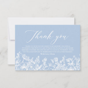 Tarjeta de agradecimiento a Blue Bridal Shower
