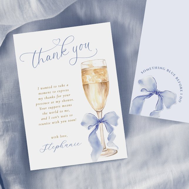 Tarjeta de agradecimiento a Blue Bridal Shower (Subido por el creador)