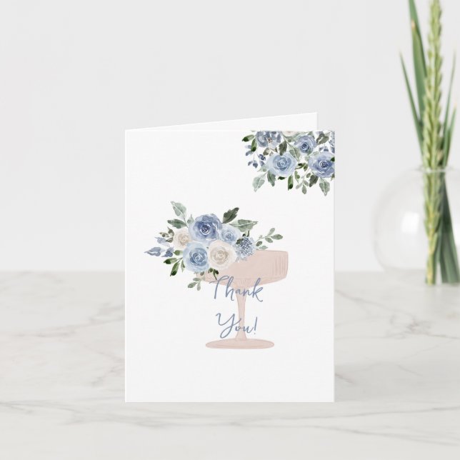 Tarjeta de agradecimiento a Blue Bridal Shower (Anverso)