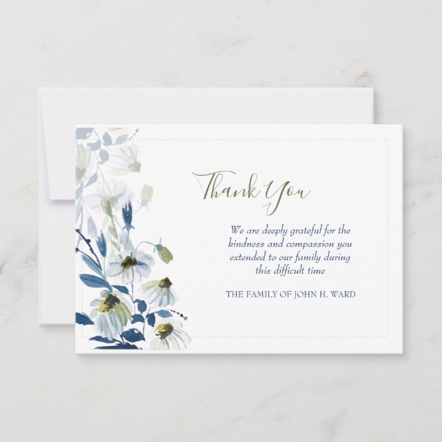 Tarjeta de agradecimiento a Blue Daisises (Anverso)