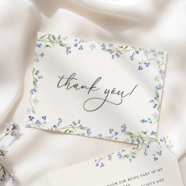 Tarjeta de agradecimiento a Blue Floral Bridal Sho
