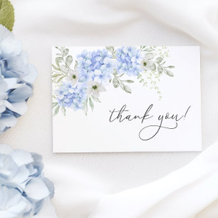 Tarjeta de agradecimiento a Blue Floral Bridal Sho