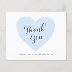Tarjeta de agradecimiento a Blue Heart Cute Budget
