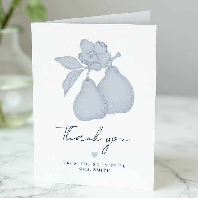 Tarjeta de agradecimiento a Blue Perfect Pear Brid (Simple Thank You Cards)