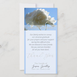 Tarjeta de agradecimiento a Blue Sky White Roses