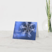 Tarjeta de agradecimiento a Blue & White Real Snow