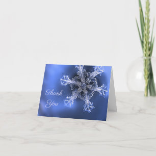 Tarjeta de agradecimiento a Blue & White Real Snow