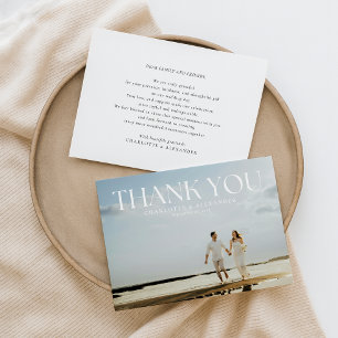 Tarjeta de agradecimiento a Boda audaz de foto com