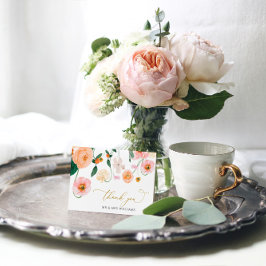 Tarjeta de agradecimiento a Boda con amapola rosa