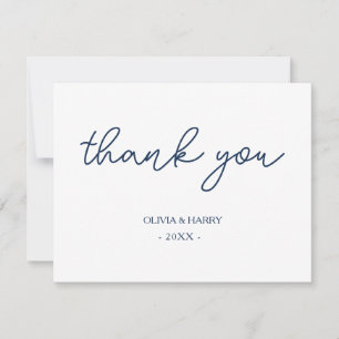 Tarjeta de agradecimiento a Boda con letras blanca
