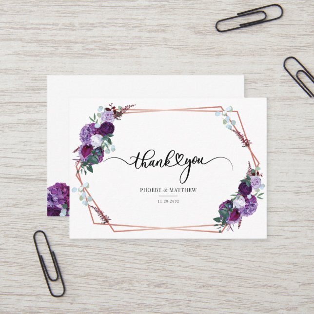Tarjeta de agradecimiento a Boda de acuarela flora (Anverso/Reverso In Situ)