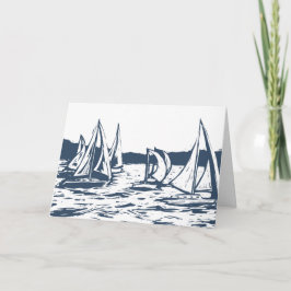 Tarjeta de agradecimiento a Boda de barco náutico