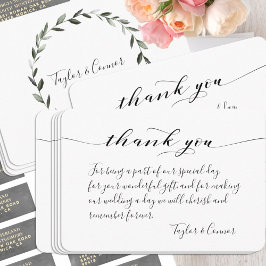 Tarjeta de agradecimiento a Boda de caligrafía rus
