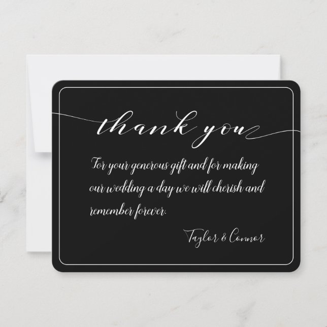 Tarjeta de agradecimiento a Boda de caligrafía rus (Anverso)