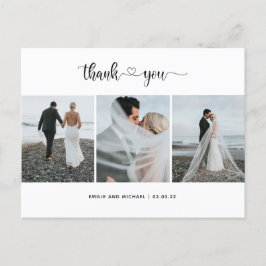 Tarjeta de agradecimiento a boda de collage de fot