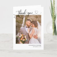 Tarjeta de agradecimiento a Boda de corazón de gui