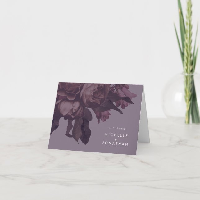 Tarjeta de agradecimiento a Boda de fantasía morad (Anverso)