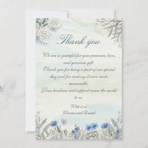 Tarjeta de agradecimiento a Boda de Flor Silvestre