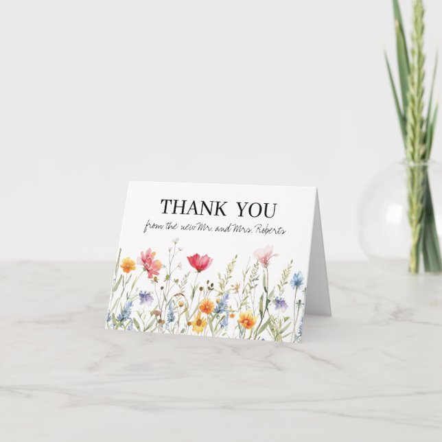 Tarjeta de agradecimiento a Boda de flores silvest (Anverso)