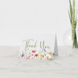 Tarjeta de agradecimiento a Boda de flores silvest