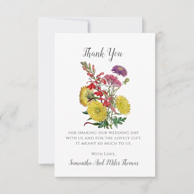 Tarjeta de agradecimiento a Boda de Flores Silvest (Anverso)
