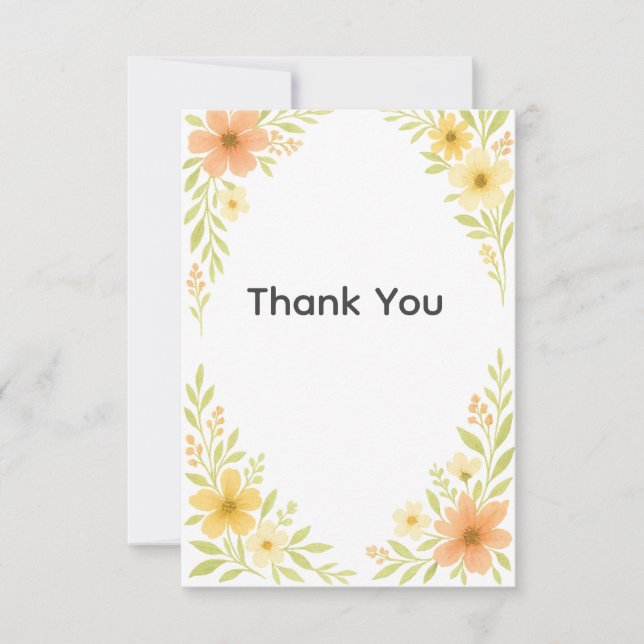 Tarjeta de agradecimiento a Boda de flores silvest (Anverso)