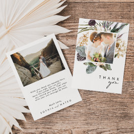 Tarjeta de agradecimiento a Boda de foto plana de 