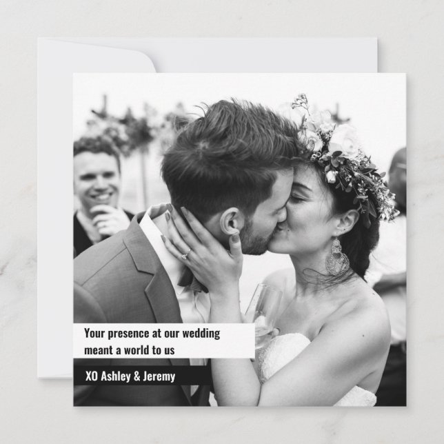 Tarjeta de agradecimiento a Boda de fotos de Black (Anverso)