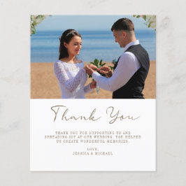 Tarjeta de agradecimiento a Boda de fotos elegante