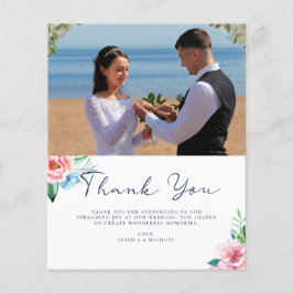 Tarjeta de agradecimiento a Boda de fotos florales