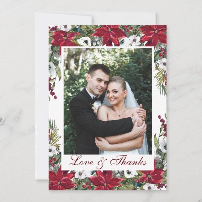 Tarjeta de agradecimiento a Boda de FOTOS Florales (Anverso)