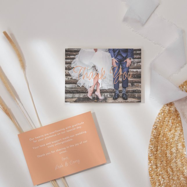 Tarjeta de agradecimiento a Boda de fotos Peach mo (Subido por el creador)