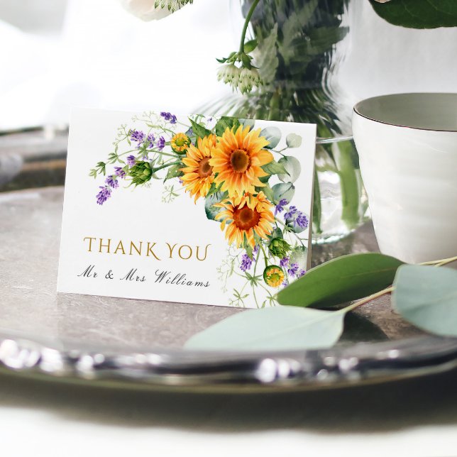 Tarjeta de agradecimiento a Boda de girasoles ruso (Subido por el creador)