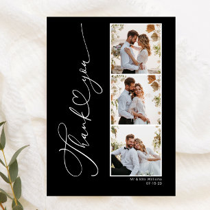 Tarjeta de agradecimiento a Boda de guiones sencil