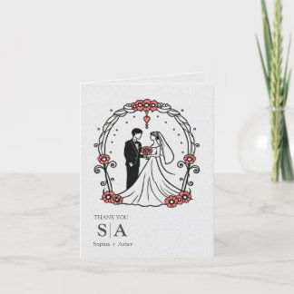 Tarjeta de agradecimiento a Boda de historietas mo