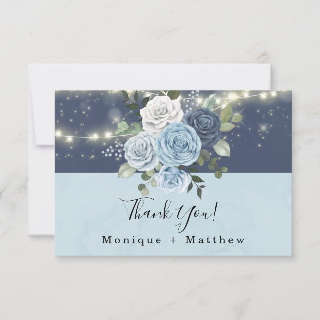 Tarjeta de agradecimiento a Boda de la Marina Azul (Anverso)