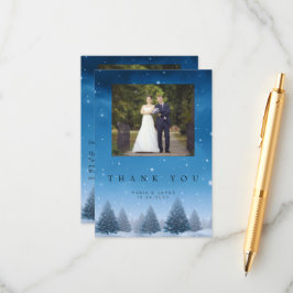 Tarjeta de agradecimiento a Boda de nieve de invie