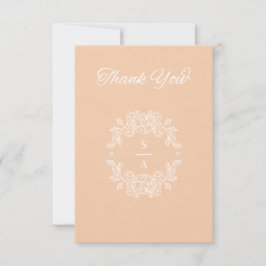 Tarjeta de agradecimiento a Boda de Peach elegante