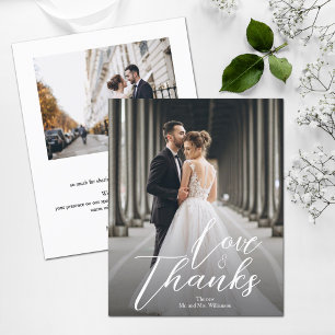 Tarjeta de agradecimiento a Boda de script elegant