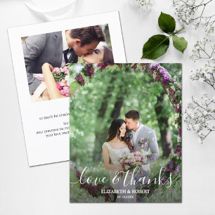 Tarjeta de agradecimiento a Boda de script elegant