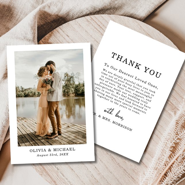 Tarjeta de agradecimiento a boda Elegant Script (Subido por el creador)