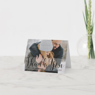 Tarjeta de agradecimiento a Boda elegante de guion