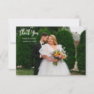 Tarjeta de agradecimiento a Boda elegante de guion