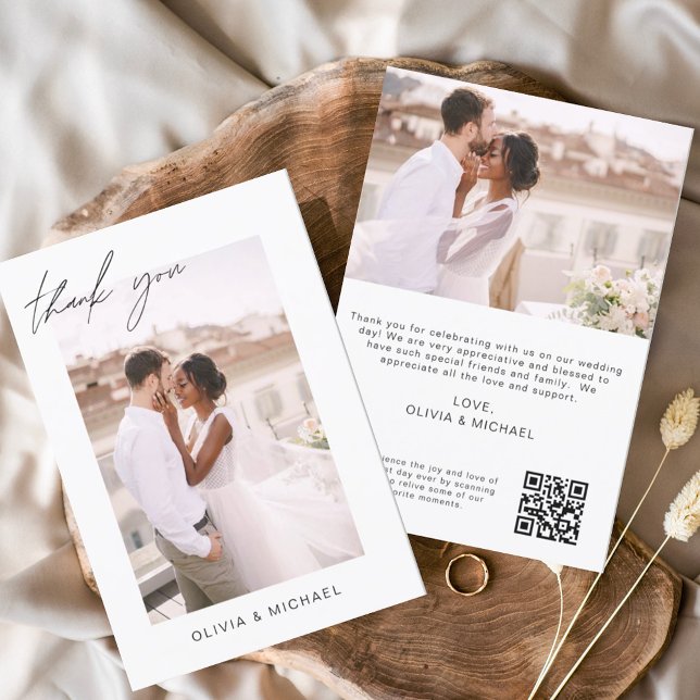 Tarjeta de agradecimiento a Boda elegante de guion (Subido por el creador)