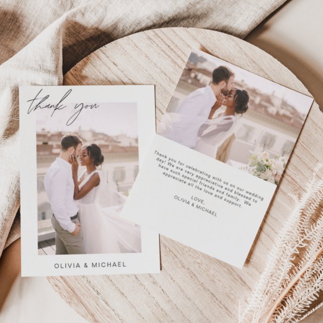 Tarjeta de agradecimiento a Boda elegante de guion (Subido por el creador)