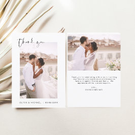 Tarjeta de agradecimiento a Boda elegante de guion