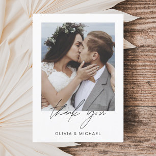 Tarjeta de agradecimiento a Boda elegante de guion