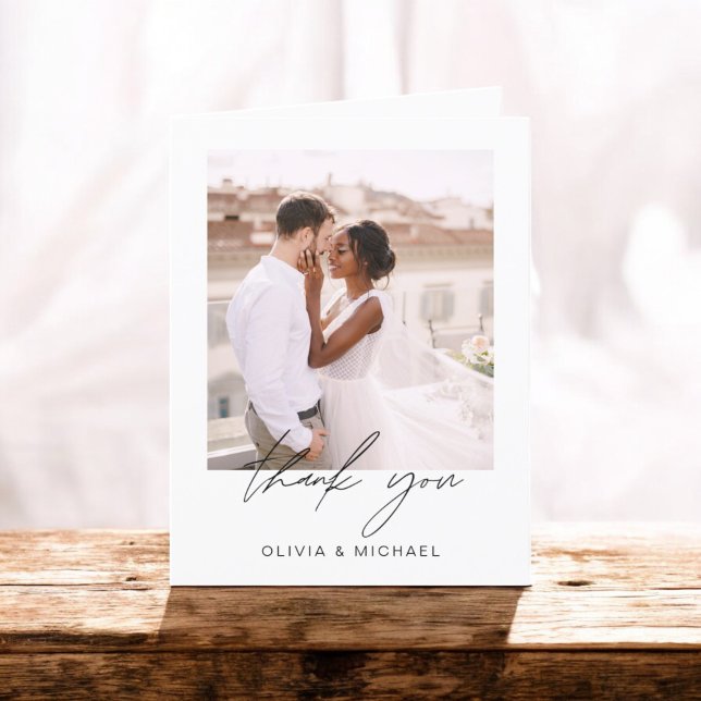 Tarjeta de agradecimiento a Boda elegante de guion (Subido por el creador)
