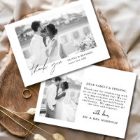 Tarjeta de agradecimiento a Boda elegante de guion