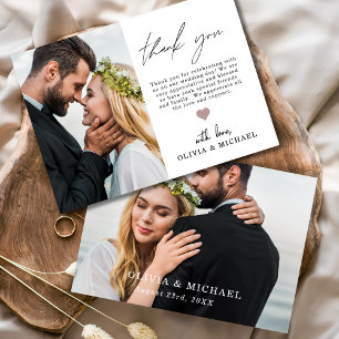 Tarjeta de agradecimiento a Boda elegante de guion